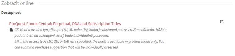 Pokud má e-kniha u sebe poznámku Tuto knihu si můžete vyžádat u Vaší knihovny, znamená to, že e-kniha není zakoupena pro používání v rámci UK a knihu tak můžete číst zdarma po dobu cca 5 minut. 
